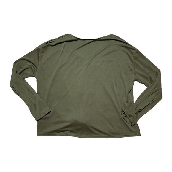 ASTR THE LABEL V-neck Knotted Front Long Sleeve Top Green Size XL - Picture 3 of 7